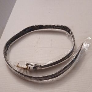 4/$60 New Elegant Black Leather-Like Belt with Brassy-Gold Buckle